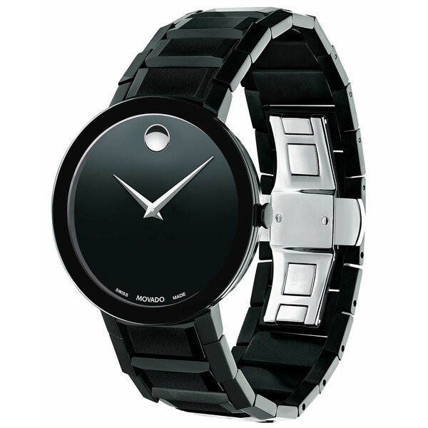 モバド モバド レディース 腕時計 アクセサリー Men's Swiss Sapphire Black PVD Stainless Steel Bracelet Watch 39mm Black