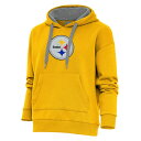 AeBOA fB[X p[J[EXEFbgVc AE^[ Pittsburgh Steelers Antigua Women's Victory Chenille Pullover Hoodie Gold