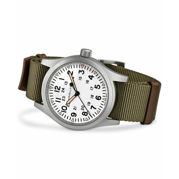 ハミルトン カーキ 腕時計（レディース） ハミルトン レディース 腕時計 アクセサリー Men's Swiss Khaki Field Green Textile Strap Watch 42mm Green