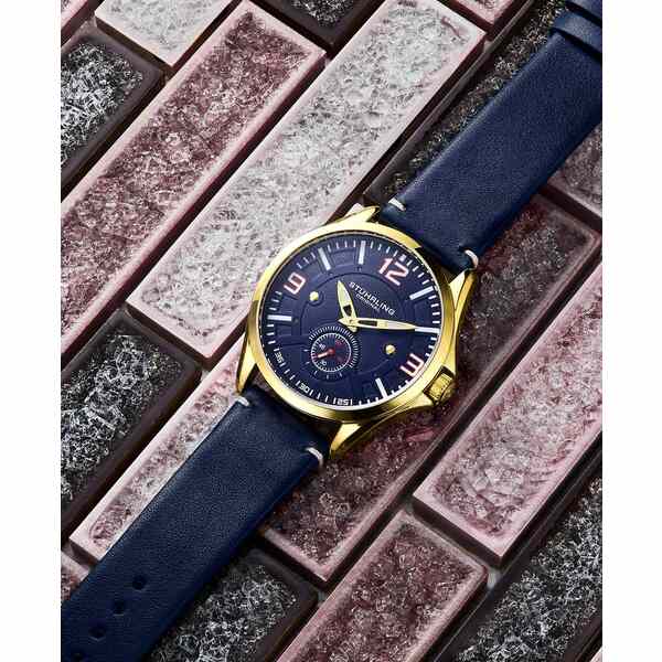 楽天astyスターリング レディース 腕時計 アクセサリー Men's Blue Leather Strap Watch 43mm Blue