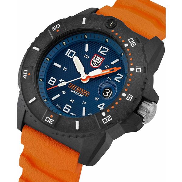 ルミノックス ルミノックス レディース 腕時計 アクセサリー Men's Swiss Navy Seal Magnifying Glass Dive Orange Rubber Strap Watch 45mm No Color