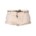 【送料無料】 ワン ティースプーン レディース デニムパンツ ボトムス Denim shorts Beige(4)