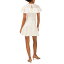  ǥ ԡ ȥåץ Women's Ruffled Flutter-Sleeve Fit &Flare Dress New Ivory