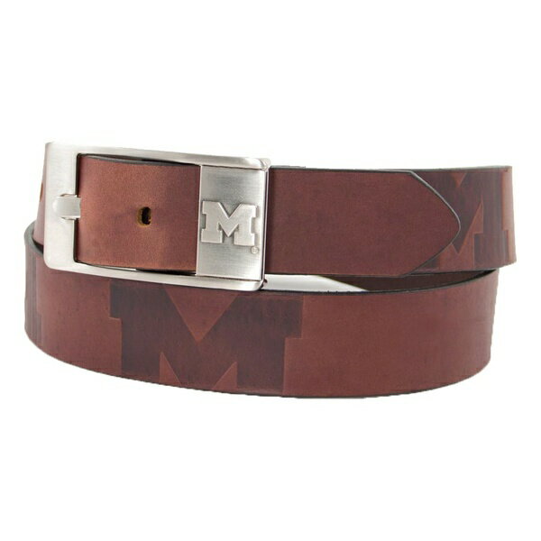 エーグルウィング メンズ ベルト アクセサリー Michigan Wolverines Brandish Leather Belt Brown