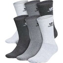 AfB_X fB[X C A_[EFA adidas Originals Men's Trefoil Crew Socks - 6 Pack Grey