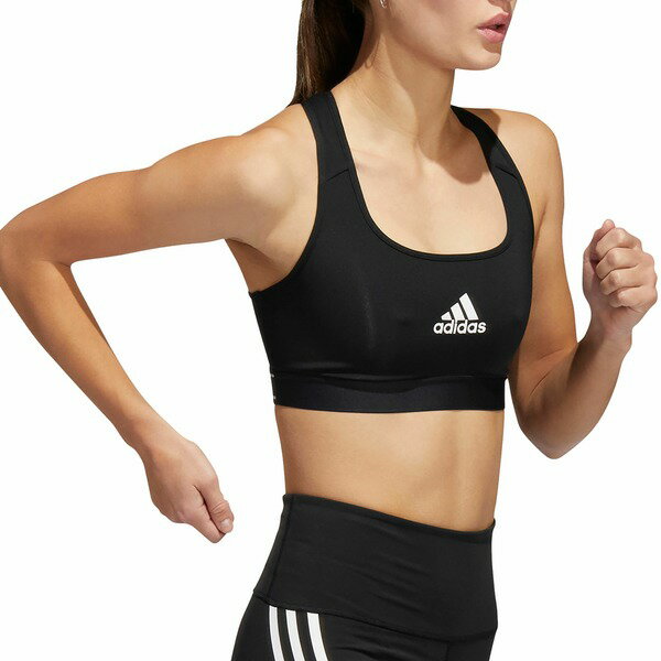 アディダス レディース カットソー トップス adidas Women's Powerreact Training Medium-Support Bra Black