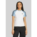 アディダスオリジナルス レディース Tシャツ トップス 3S SLIM - Print T-shirt - white ash blue|詳細画像