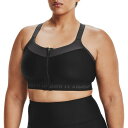 アンダーアーマー レディース カットソー トップス Under Armour Women's High Crossback Zip Sports Bra Black/Black