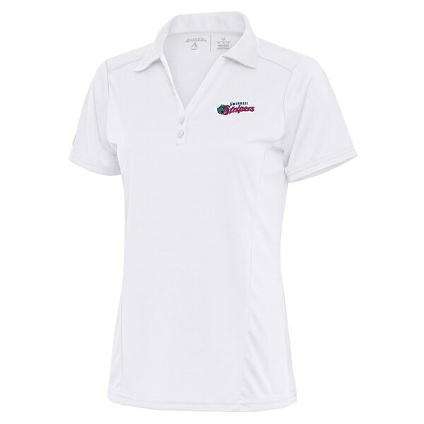 アンティグア レディース ポロシャツ トップス Gwinnett Stripers Antigua Women's Tribute Polo White