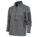 アンティグア レディース パーカー・スウェットシャツ アウター Biloxi Shuckers Antigua Women's Fortune HalfZip Pullover Jacket Heather Charcoal