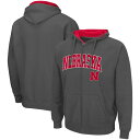 コロシアム メンズ パーカー・スウェットシャツ アウター Nebraska Huskers Colosseum Arch & Logo 3.0 FullZip Hoodie Charcoal