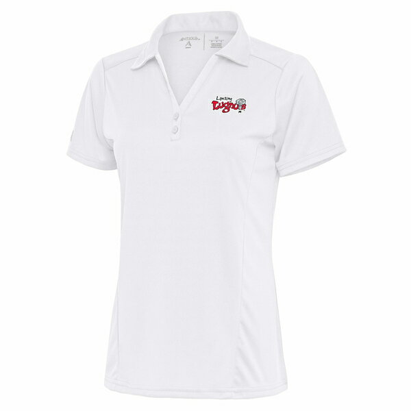 アンティグア レディース ポロシャツ トップス Lansing Lugnuts Antigua Women 039 s Tribute Polo White