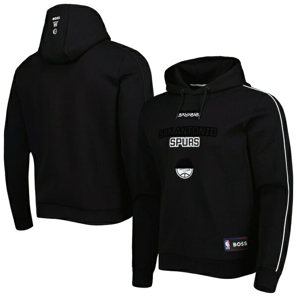 ヒューゴボス メンズ パーカー・スウェットシャツ アウター San Antonio Spurs NBA x Hugo Boss Team Bounce TriBlend Pullover Hoodie Black