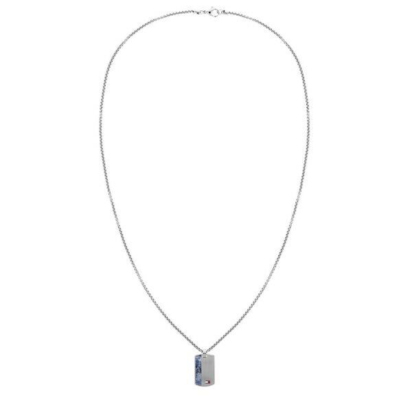 【送料無料】 トミー ヒルフィガー レディース ネックレス・チョーカー・ペンダントトップ アクセサリー Tommy Hilfiger Men's Dog Tag Necklace Silver/Blue