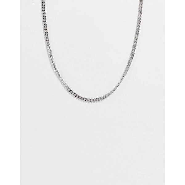 エイソス メンズ ネックレス・チョーカー アクセサリー ASOS DESIGN stainless steel slim neckchain with t-bar in silver tone SILVER