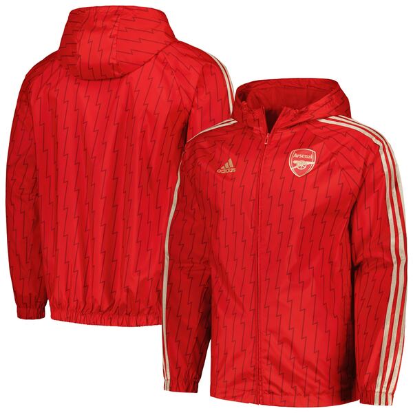 アディダス メンズ ジャケット&ブルゾン アウター Arsenal adidas 2023/24 DNA Raglan FullZip Windbreaker Red