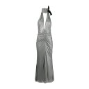 アレッサンドラ・リッチ レディース ワンピース トップス Laminated Jersey Evening Dress With Halterneck Silver