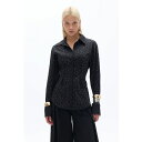 ノクチューン レディース カットソー トップス Women's Rhinestone Embroidered Button-Up Shirt Black(4)