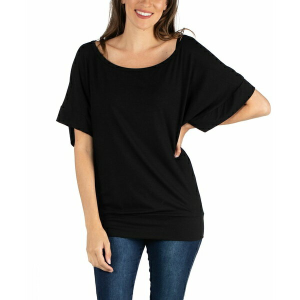 24セブンコンフォート レディース カットソー トップス Loose Fit Dolman with Wide Sleeves Top Navy