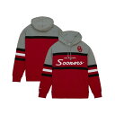 ミッチェル&ネス メンズ パーカー・スウェットシャツ アウター Men's Red Oklahoma Sooners Head Coach Pullover Hoodie Red