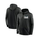 ナイキ メンズ パーカー・スウェットシャツ アウター Men's Black and Gray Carolina Panthers Mascot Performance Full-Zip Hoodie Black, Gray