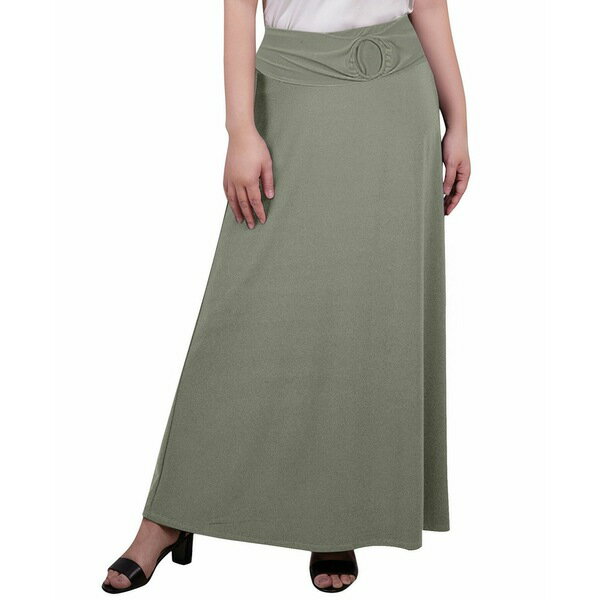 ニューヨークコレクション レディース スカート ボトムス Women's Maxi A-Line Skirt with Front Faux ..