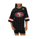 ゲームデイ レディース カットソー トップス Women's Black San Francisco 49ers Kickoff Time Allover Rhinestone Sports Stripe Jersey V-Neck T-Shirt Black