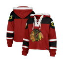 47ブランド レディース カットソー トップス Women's Red Chicago Blackhawks Cropped Superior Lacer Pullover Hoodie Red
