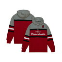 ミッチェル&ネス メンズ パーカー・スウェットシャツ アウター Men's Crimson Arkansas Razorbacks Head Coach Pullover Hoodie Crimson