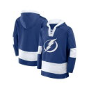 ファナティクス メンズ パーカー・スウェットシャツ アウター Men's Blue Tampa Bay Lightning Inside Line Fleece Pullover Hoodie Blue, White(4)