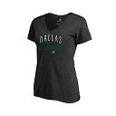 ファナティクス レディース カットソー トップス Women's Black Dallas Stars Graceful V-Neck T-shirt Blac...