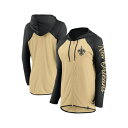 ファナティクス レディース カットソー トップス Women's Gold/Black New Orleans Saints Script Full-Zip H...