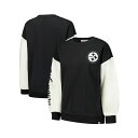 47ブランド レディース カットソー トップス Women's Black Pittsburgh Steelers Double Header Rise And...