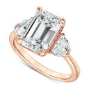 バッジェリーミシュカ レディース リング アクセサリー Certified Lab Grown Emerald Diamond Three Stone Enga...
