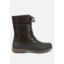 ロンンドンラグ レディース ブーツ シューズ Delphine knitted collar lace up boots Brown