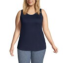 ランズエンド レディース カットソー トップス Women's Plus Size Supima Cotton Tunic Tank Top Radiant n...
