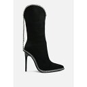 ロンンドンラグ レディース ブーツ シューズ Ashipa Diamante Chain Detail Calf Boots Black
