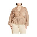 シティーシック レディース カットソー トップス Plus Size Lilian Sparkle Top Soft blush