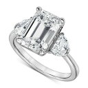 バッジェリーミシュカ レディース リング アクセサリー Certified Lab Grown Emerald Diamond Three Stone Enga...