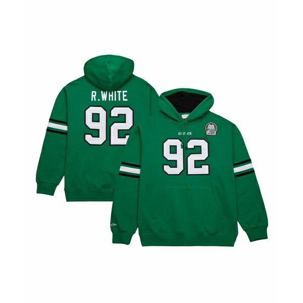 ミッチェル&ネス メンズ パーカー・スウェットシャツ アウター Men's Reggie White Kelly Green Philadelphia Eagles Retired Player Name Number Pullover Hoodie Kelly Green