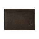 ラルフローレン メンズ 財布 アクセサリー Men's Pebbled Leather Card Case Brown