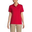 ランズエンド レディース カットソー トップス School Uniform Women's Short Sleeve Interlock Polo Shirt...