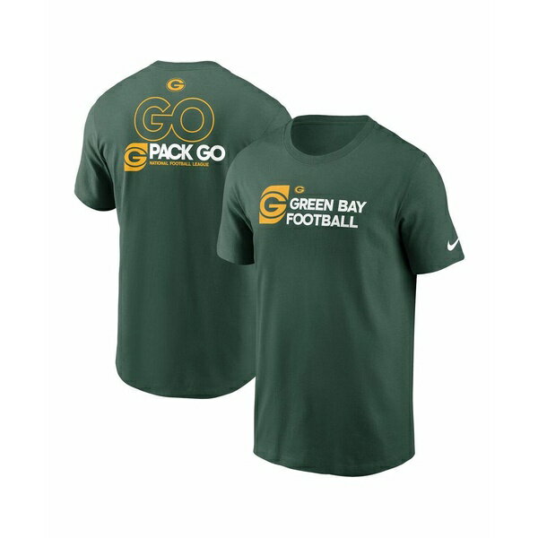 ʥ   ȥåץ Men's Green Green Bay Packers Outline T-Shirt Green