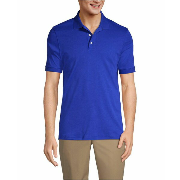 󥺥   ȥåץ Men's Short Sleeve Interlock Polo Shirt Cobalt