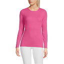 ランズエンド レディース カットソー トップス Women's Long Sleeve Micro Rib T-Shirt Apple blossom
