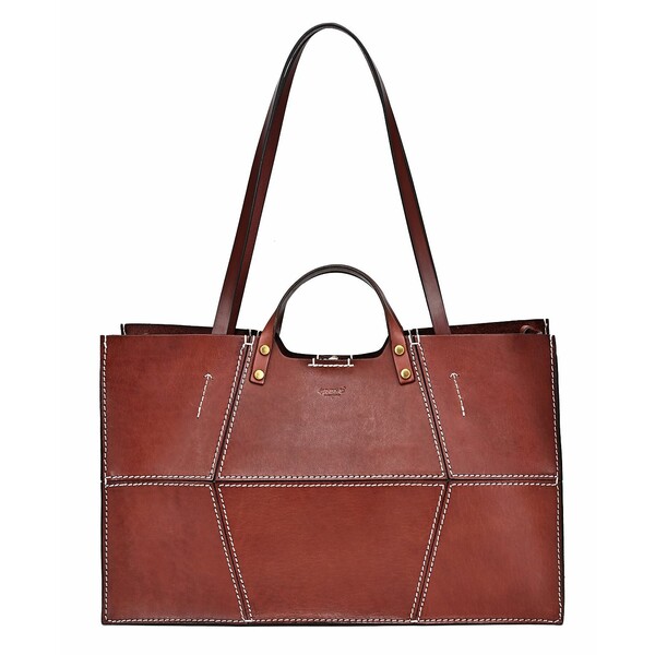 オールドトレンド レディース トートバッグ バッグ Women's Genuine Leather Rose All-day Tote Bag Brown