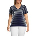 ランズエンド レディース カットソー トップス Women's Plus Size Relaxed Supima Cotton V-Neck T-Shirt D...