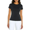 スリードッツ レディース カットソー トップス Women's Short Sleeve Crewneck T-Shirt Black