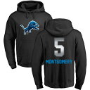 t@ieBNX Y p[J[EXEFbgVc AE^[ Detroit Lions NFL Pro Line by Fanatics Branded Personalized Midnight Mascot Pullover Hoodie Black