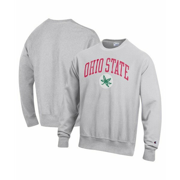 asty㤨֥ԥ  ѡåȥ  Men's Gray Ohio State Buckeyes Distressed Arch Over Logo Reverse Weave Crew Neck Sweatshirt GrayפβǤʤ25,980ߤˤʤޤ